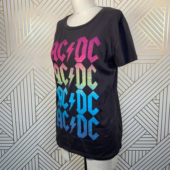 Chaser AC/DC Band Graphic Tee Shirt Gray Neon - Picture 5 of 9